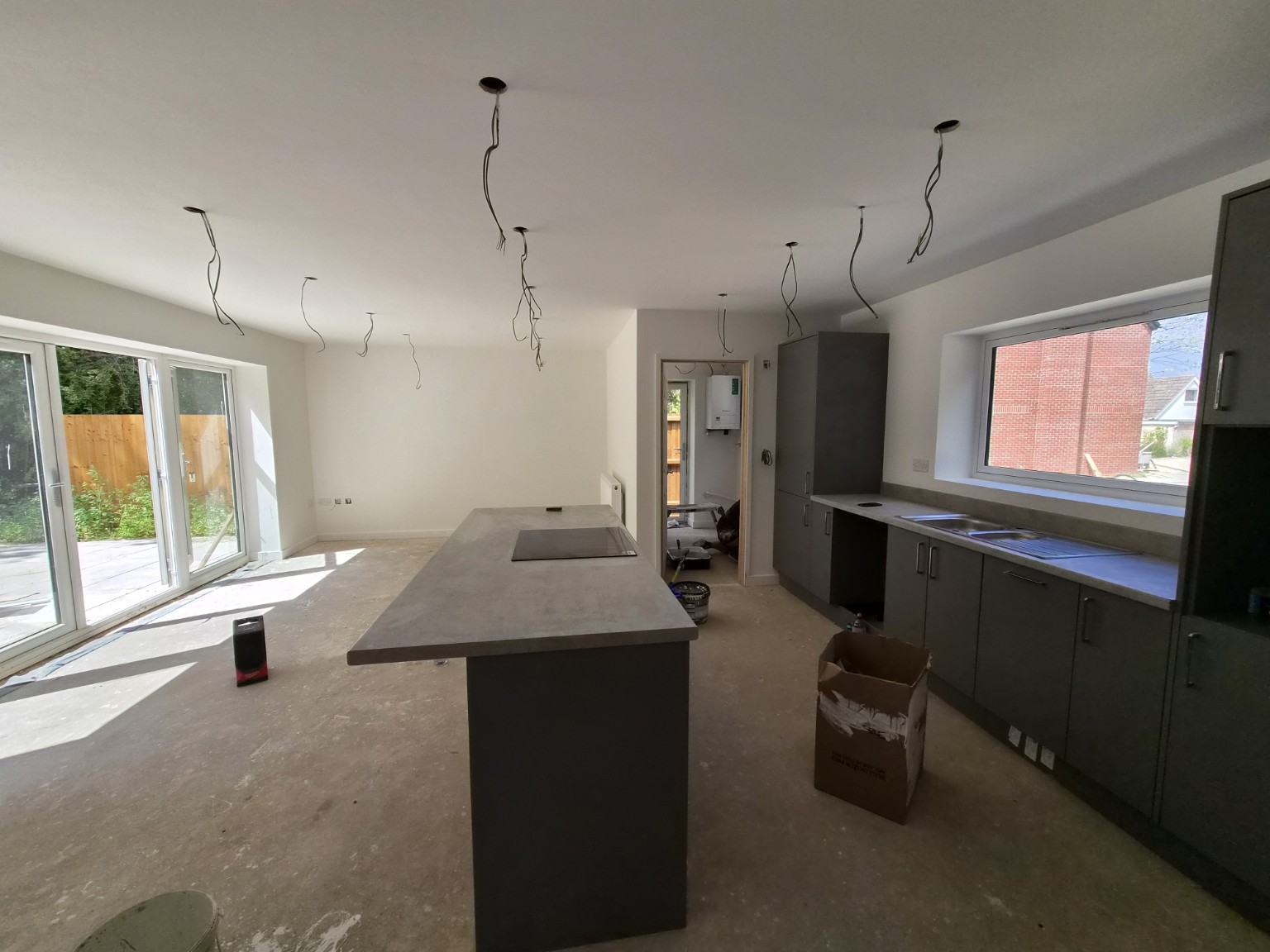 Decorated kitchen and living area