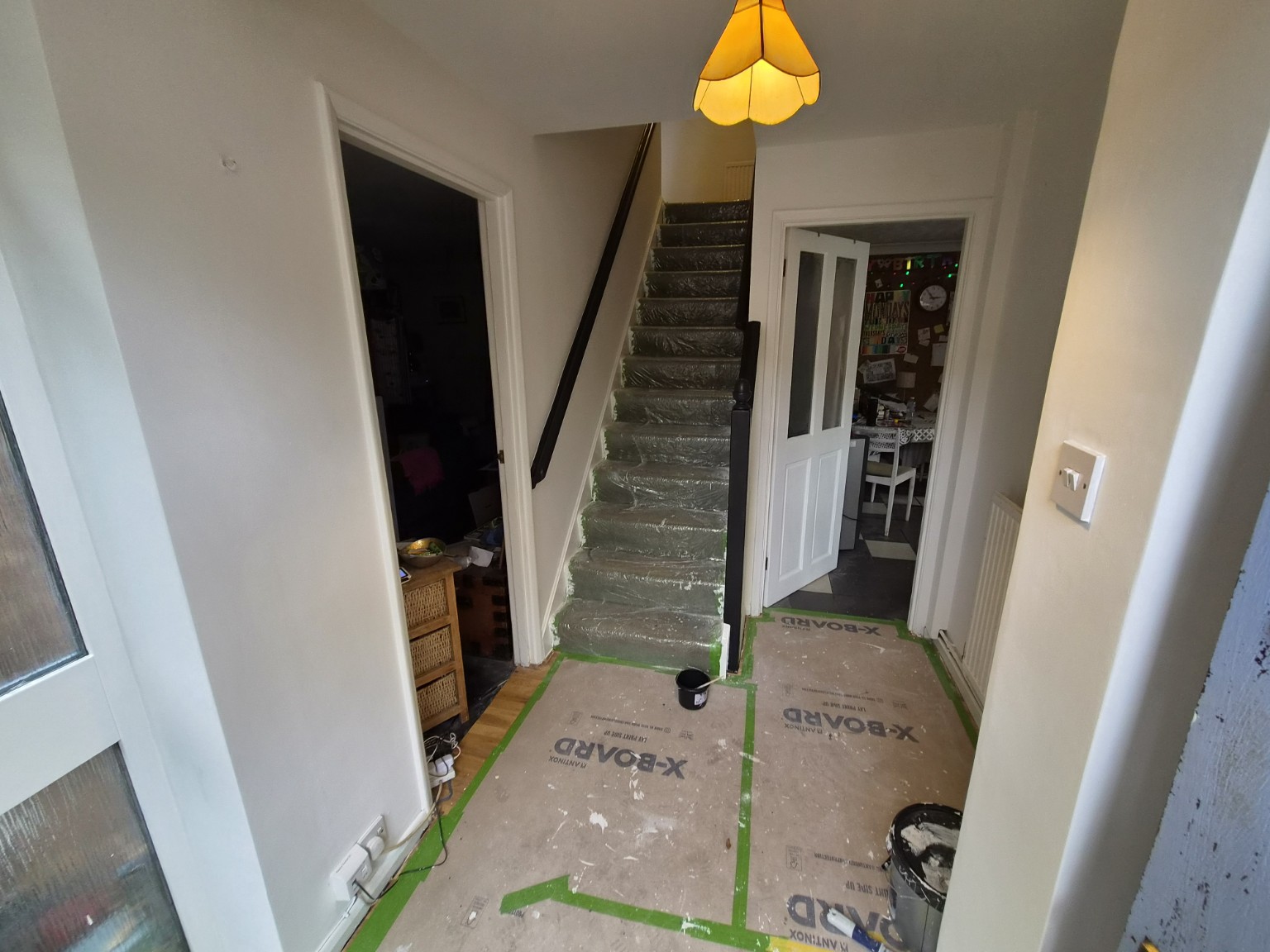 Decorated hallway with clean paint finish